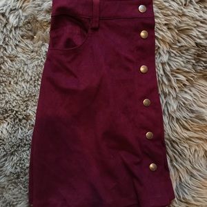 Rue 21 Maroon Suede Skirt